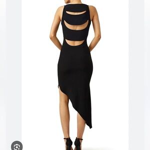 OSMAN Black Zandra Slash Midi Dress Women’s 6